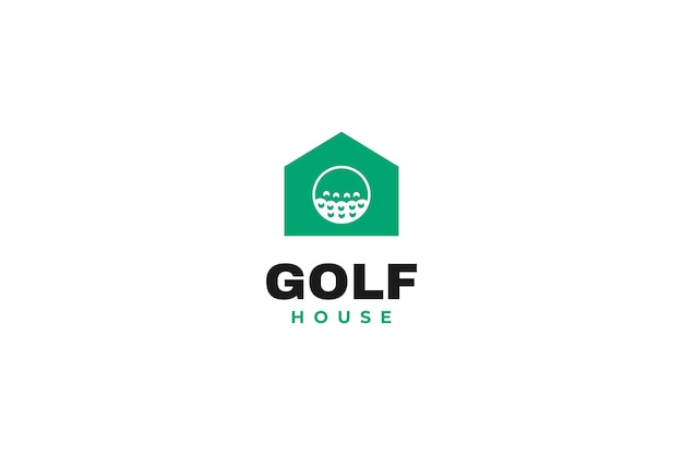 Idée D'illustration Vectorielle D'icône De Logo De Maison De Golf Plat