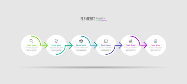 Idée De Présentation Business Abstract Background éléments Infographiques Cercle Avec Six étapes