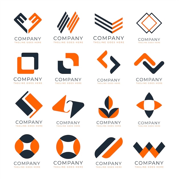 Idées de conception de jeu de logo d'entreprise de vecteur libre