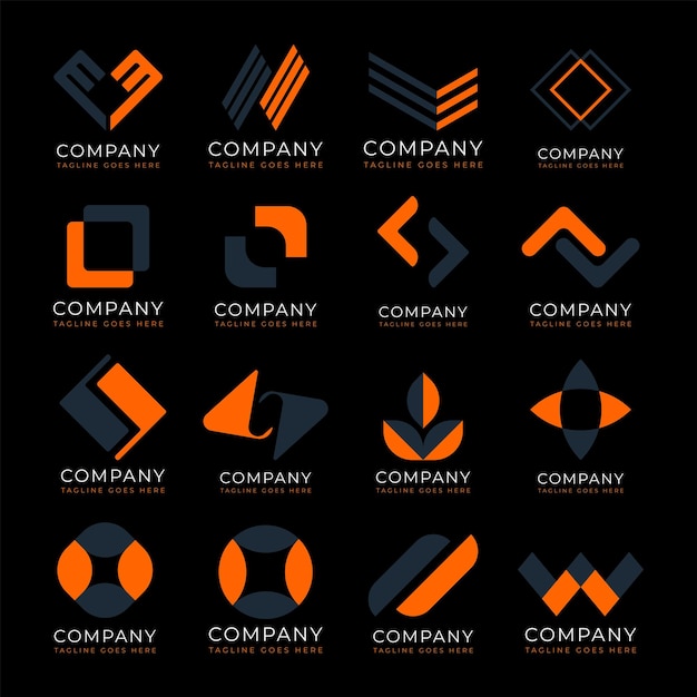 Idées de conception de jeu de logo d'entreprise de vecteur libre