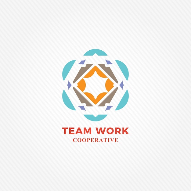 Vecteur idées de conception de logo de travail d'équipe