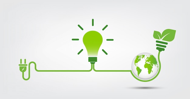 Des Idées D'énergie Sauvent Le Monde Concept Power Plug Green Ecology