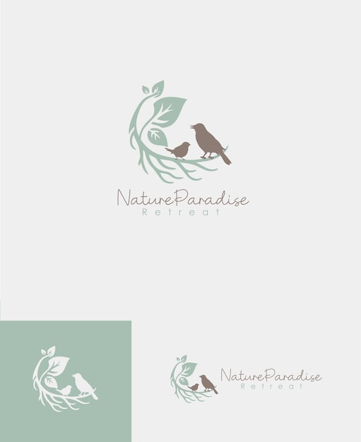 Vecteur les idées de logo de la nature du paradis 2