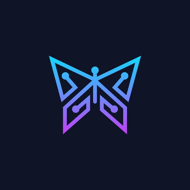 Idées simples de logo Butterfly Tech