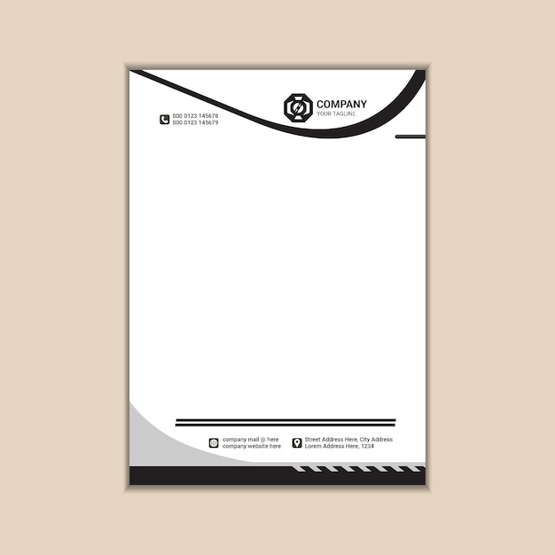 Vecteur identité d'entreprise moderne conception de papier à en-tête simple et propre