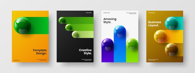 Identité de l'entreprise multicolore A4 design vector concept collection
