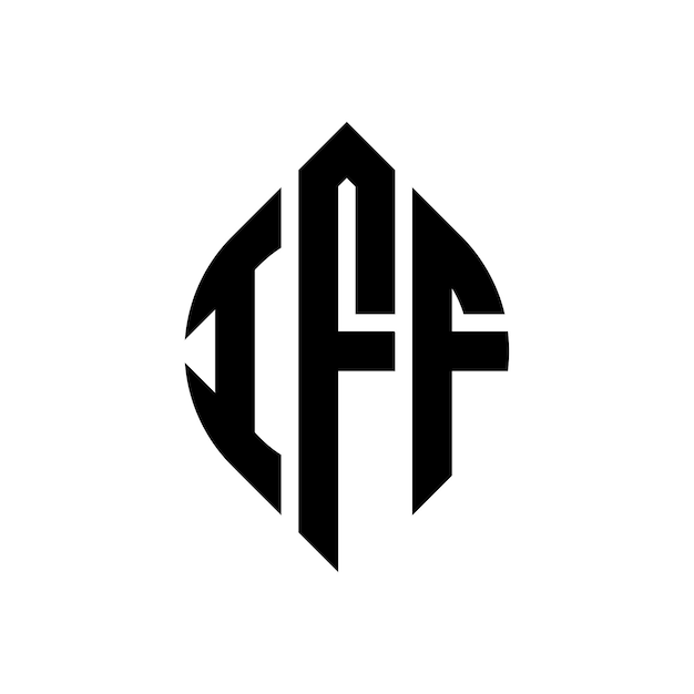 Vecteur iff design de logo de lettre circulaire avec forme de cercle et d'ellipse iff lettres ellipses avec style typographique les trois initiales forment un logo de cercle iff emblème de cercle monogramme abstrait lettre marque vecteur