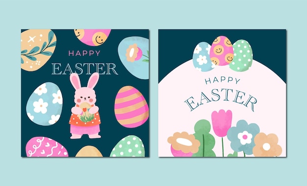 IG Feed aquarelle dessiné à la main mignon printemps Pâques
