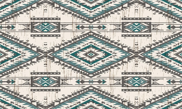 Vecteur ikat ornement géométrique avec des diamants ikkat motif sans couture style aztèque vecteur ethnique tribal te