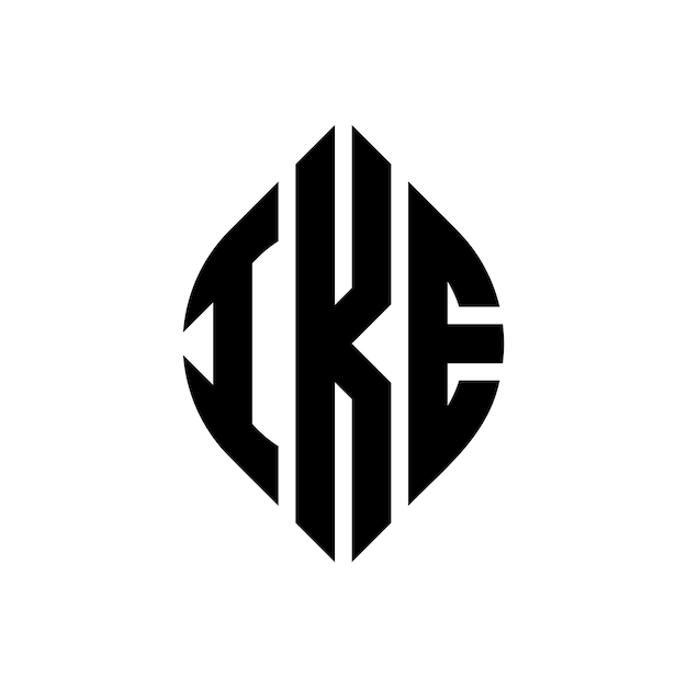 Ike Design De Logo De Lettre Circulaire Avec Forme De Cercle Et D'ellipse Ike Lettres Ellipses Avec Style Typographique Les Trois Initiales Forment Un Logo De Cercle Ike Emblème De Cercle Monogramme Abstrait Lettre Marque Vecteur