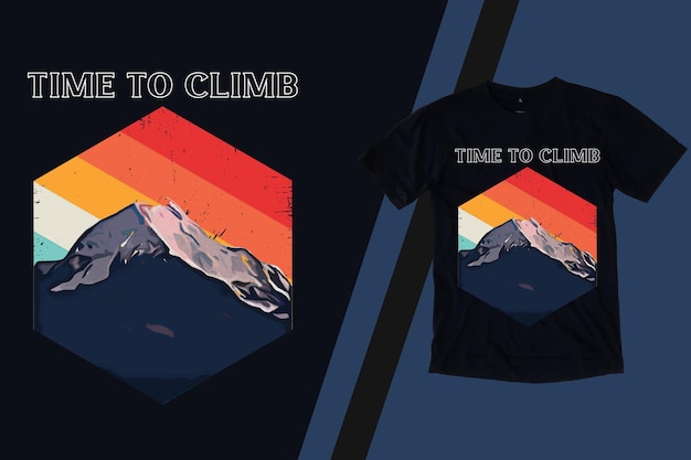 Il Est Temps De Grimper La Conception De T-shirt Rétro