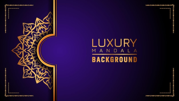 Il s'agit d'un fond de logo de mandala ornemental de luxe, de style arabesque.