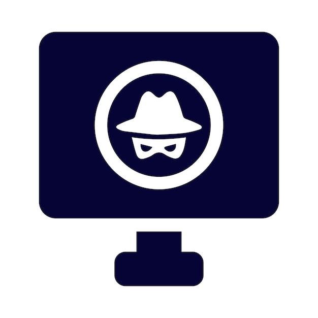 Il s'agit d'un homme masqué, une tête, un logiciel informatique, un hacker, une icône d'un hacker informatique.