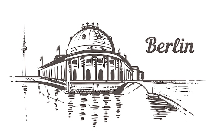 Vecteur île aux musées de berlin