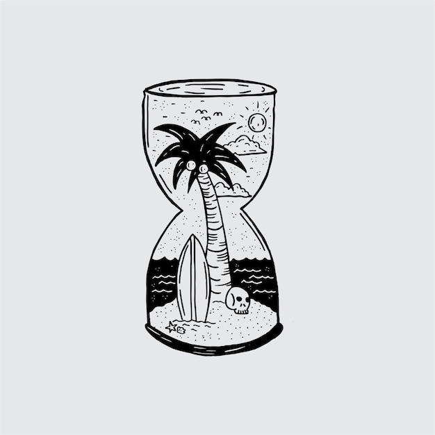 Vecteur Île tropicale bw