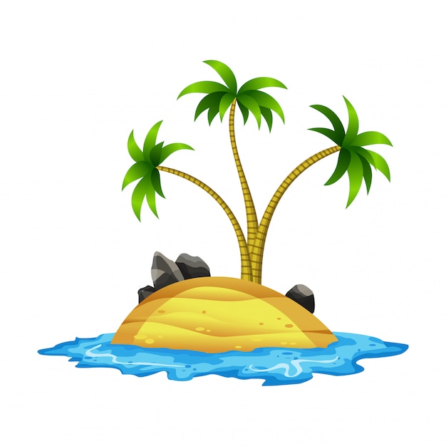 Île tropicale. Côte tropicale avec palmiers et vagues de la mer. La plage de sable au bord de la mer. Reposez-vous dans la station.