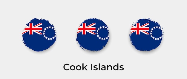 Îles Cook Drapeau Grunge Bulles Icône Illustration Vectorielle