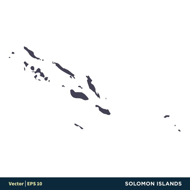 Îles Salomon Australie Océanie Pays Carte Icône Logo Vectoriel Modèle Illustration Conception Vecteur Eps 10