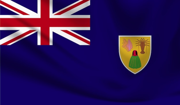 Vecteur Îles turques et caïques territoires britanniques d'outre-mer dessin du drapeau vector eps