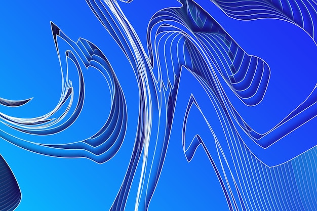 Illusion d'optique abstrait créatif 3d cool dégradé bleu couleur fond modèle vectoriel de conception