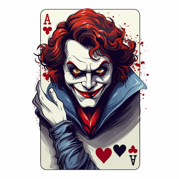 Vecteur illustrant le visage sinistre du joker