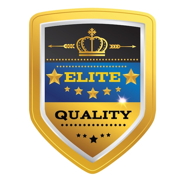 Vecteur illustrateur des badges de garantie de qualité elite