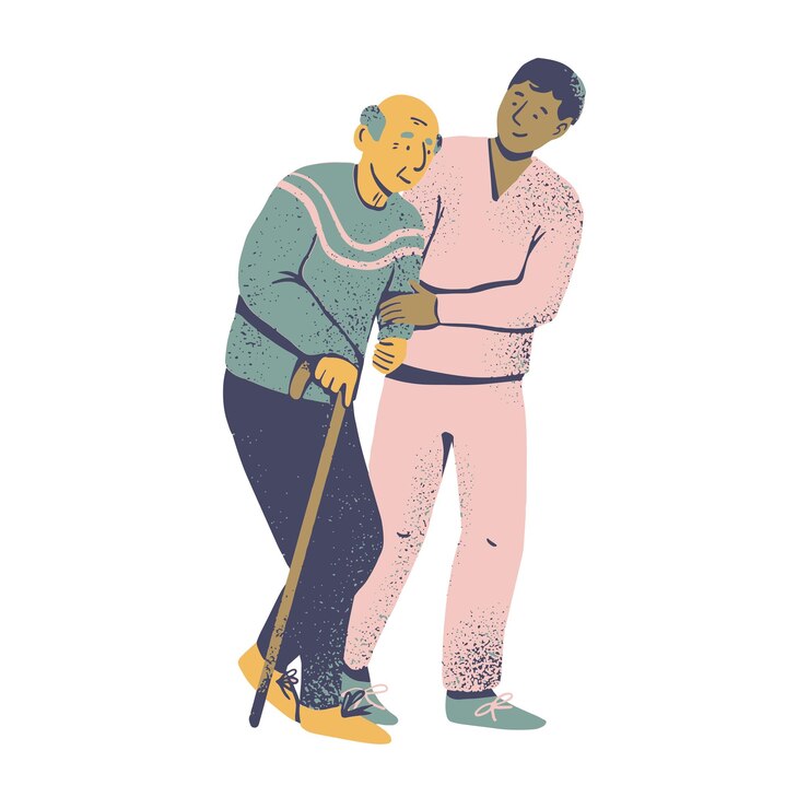 Vecteur illustrateur clipart grand-parent