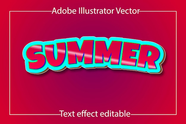 Illustrateur d'effets de texte modifiables pour l'été