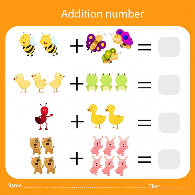 Illustrateur De Numéro D'addition