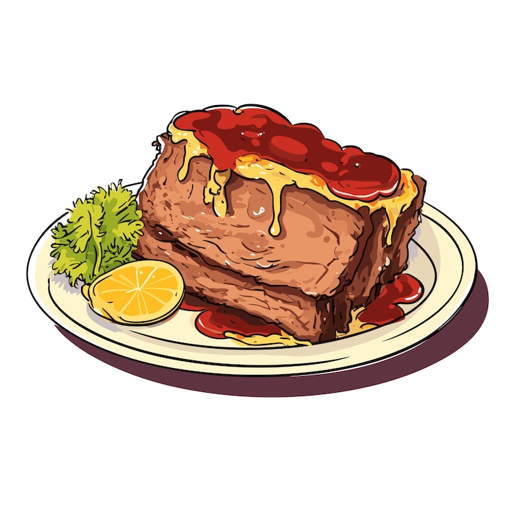 Vecteur illustrateur de vecteur de dessin animé de nourriture allemande sauerbraten