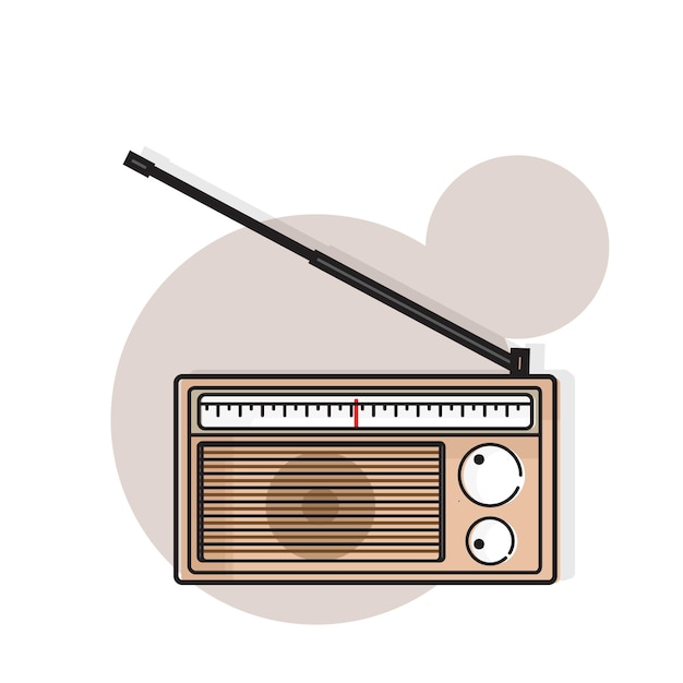 Illustrateur vectoriel de conception de radio old school eps 10