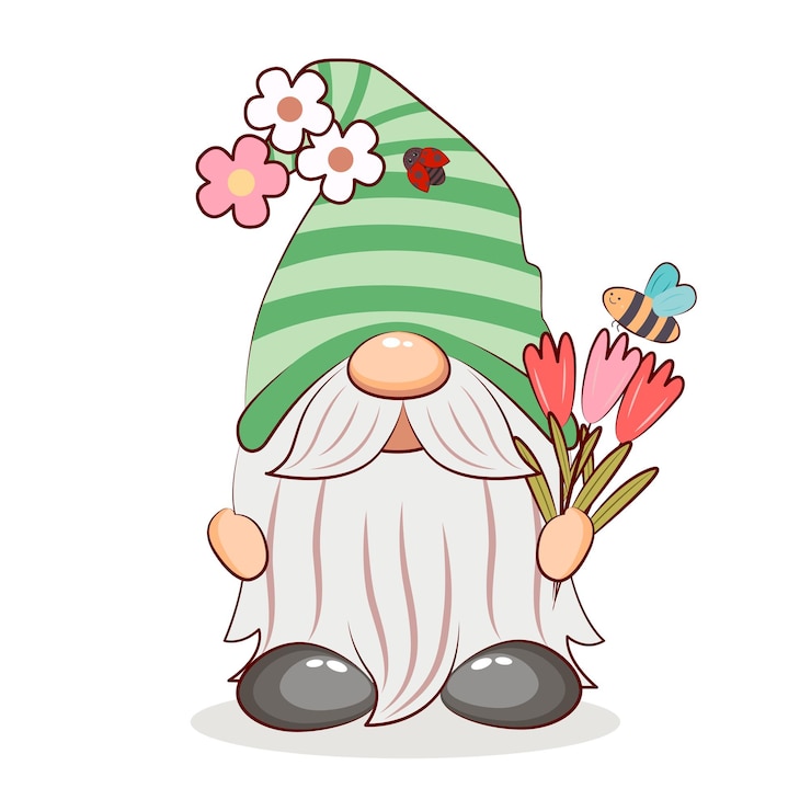 Vecteur illustrateur vectoriel sweet spring gnome