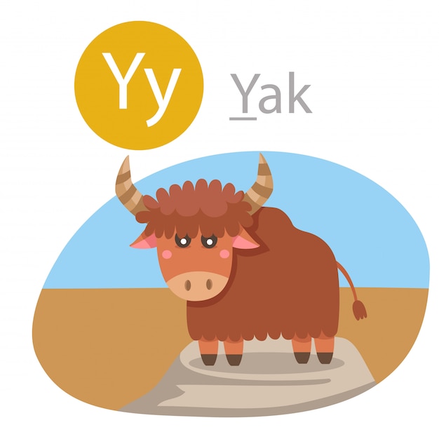 Vecteur illustrateur de y pour animal de yak