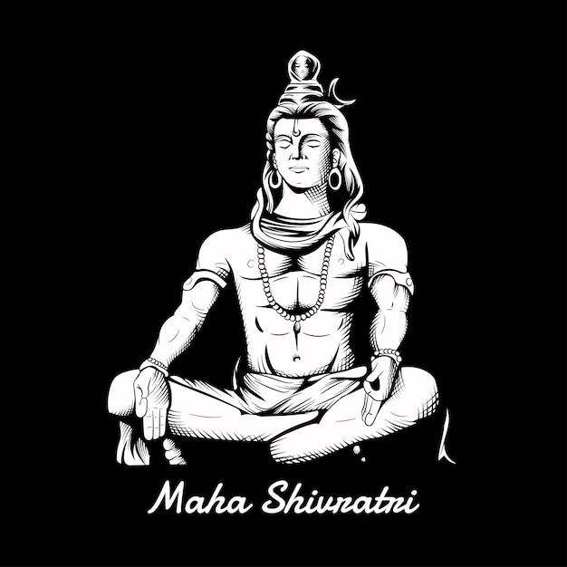 Vecteur illustration 0f maha shivratri maha shivaratri fond noir