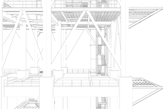 Illustration 3D du bâtiment industriel