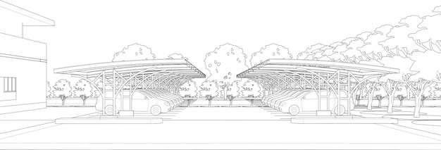 Illustration 3D du parking