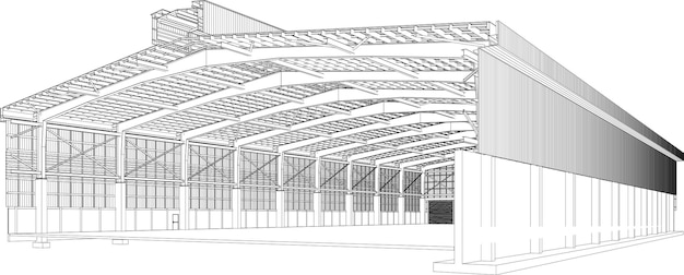 Vecteur illustration 3d du projet de construction