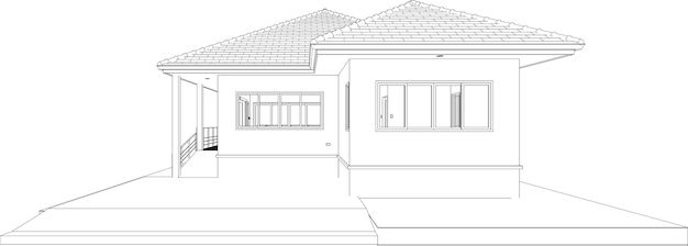 Vecteur illustration 3d du projet de construction