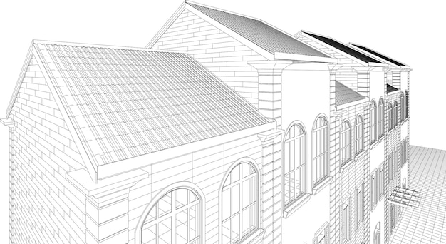 Illustration 3D du projet de construction