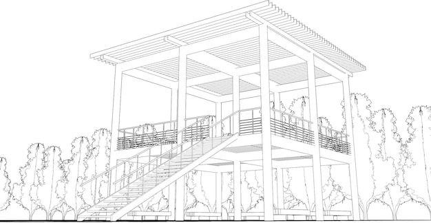 Illustration 3D du projet de construction