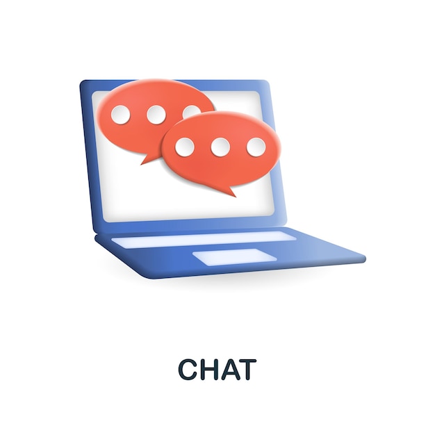 Illustration 3d de l'icône de chat à partir de la collection de commentaires Icône Creative Chat 3d pour l'infographie des modèles de conception Web et plus encore