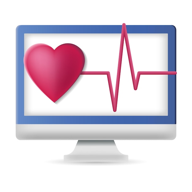 Vecteur illustration 3d de l'icône d'électrocardiogramme de la collection de bilan de santé icône 3d d'électrocardiogramme créatif pour l'infographie des modèles de conception web et plus encore