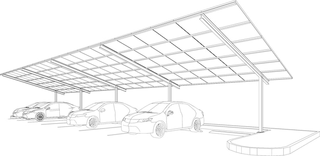 Illustration 3D d'une porte de voiture solaire