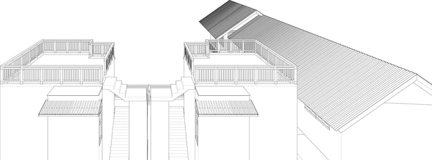 Vecteur illustration 3d d'un projet résidentiel