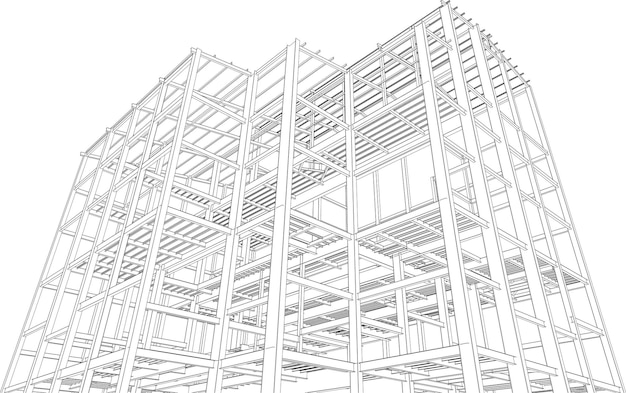 Vecteur illustration 3d de la structure du bâtiment