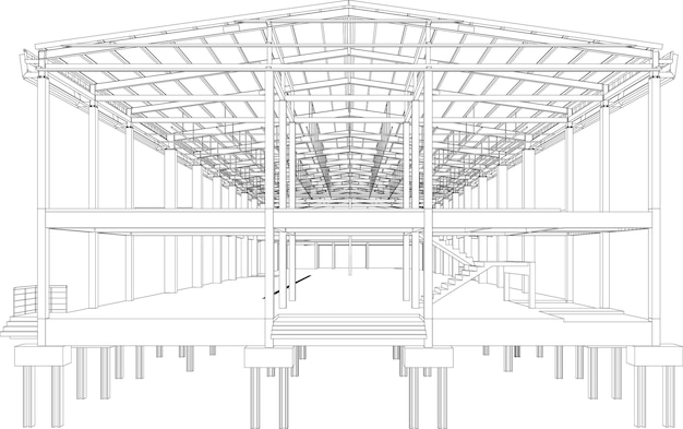 Illustration 3D de la structure du bâtiment