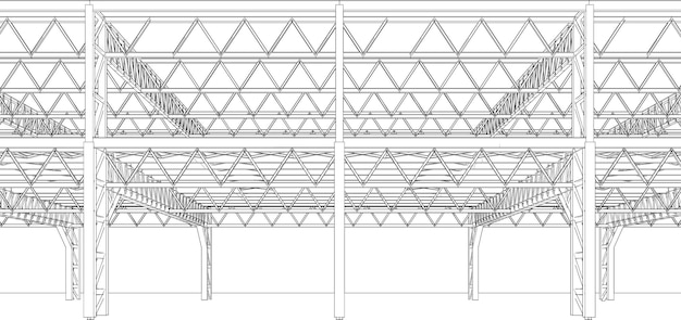 Vecteur illustration 3d de la structure du bâtiment