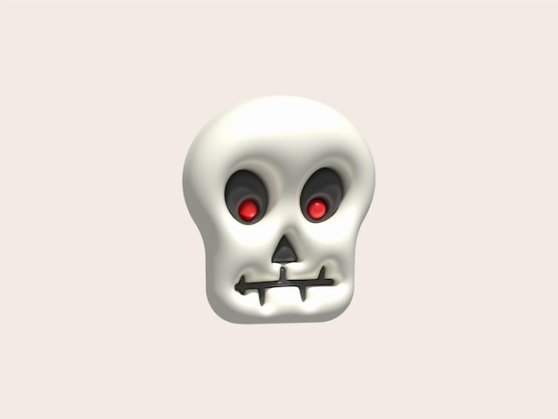 Vecteur illustration 3d visage d'un crâne de diable pour halloween