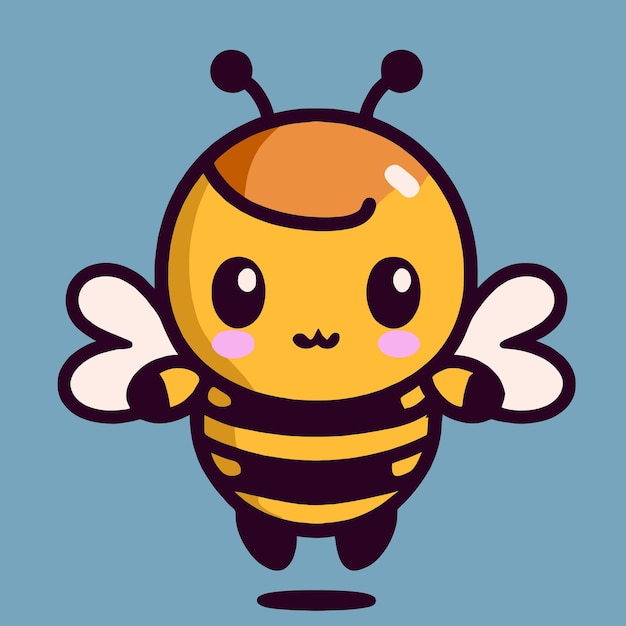 Illustration D'abeille Mignonne Style De Dessin Vectoriel Chibi D'abeille Kawaii Dessin Animé D'abeille