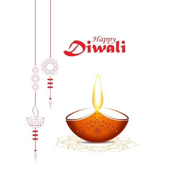 Illustration Abstraite De Diya Sur La Célébration De Diwali.